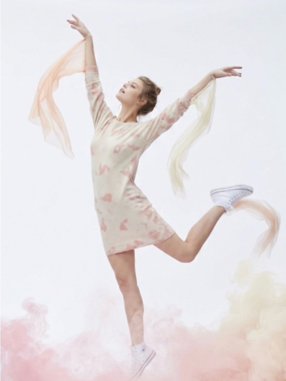 Callahan Tie Dye Crew Neck Sweater Dress—Ballet